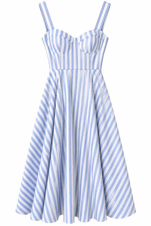 ASTR the Label Dresses & Skirts - Isabela Striped Sweetheart Midi Dress -
